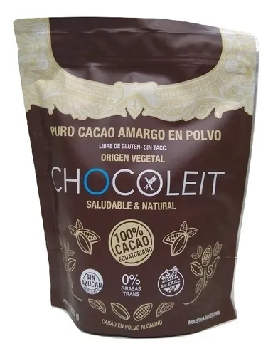 Puro Cacao Amargo En Polvo Sin Azúcar Sin Tacc Vegano