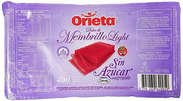 Dulce de Membrillo Orieta Light Sin Azúcar